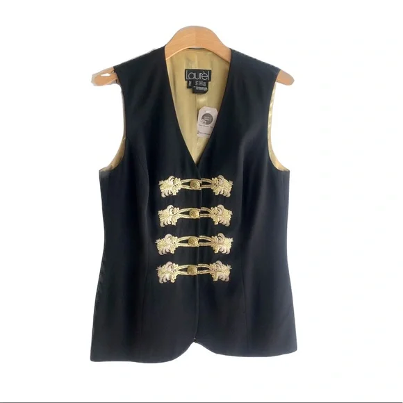 Vintage Escada Laurel Military Vest with gold embellishment embroidered - Picture 3 of 9